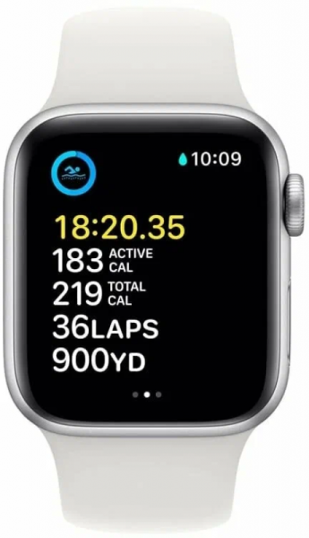Apple Watch Series SE 2 40mm Silver Aluminum Case with White Sand Sport Band